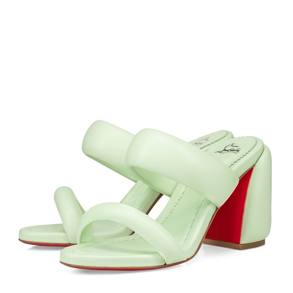 Christian Louboutin Shoes - Christian Louboutin Inflama Sab 85 Block Heeled Sandals in Green Sz 39 Sz 9